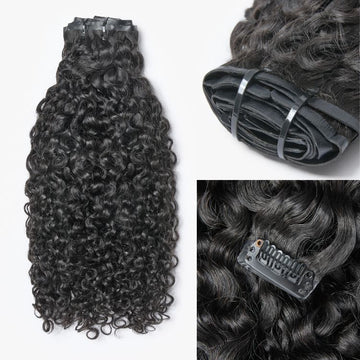 Messy Curly Seamless Clip in Extensions Human Hair 135g 9pcs / 7pcs with Free Gift-13