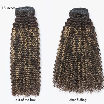 Highlights Silky Straight / Kinky Curly / Deep Wave Clip in Extensions Human Hair 135g 9pcs / 7pcs with Free Gift-04