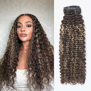 Highlights Silky Straight / Kinky Curly / Deep Wave Clip in Extensions Human Hair 135g 9pcs / 7pcs with Free Gift-03