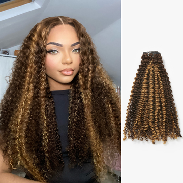 Highlights Silky Straight / Kinky Curly / Deep Wave Clip in Extensions Human Hair 135g 9pcs / 7pcs with Free Gift-07