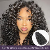 New Customers Only | Messy Burmese Curly Invisible Edge Seamless Clip in Extensions Human Hair with Free Gift-03