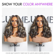 Curtain Bangs Blonde Highlight Loose Wave Glueless 5x5 Closure Pre-Cut Lace Wig All Head Sizes Fit Cap-05