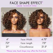 Effortless Elegance Brown Highlight / Natural Black Bouncy Curly Wig Minimalist HD Lace Glueless Wig Pre-Cut Lace-17