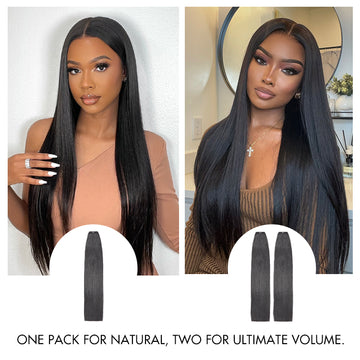Silky Straight / Body Wave Invisible Edge Clip in Hair Extensions Human Hair 110g 6pcs with Free Gift-24