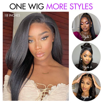 PreMax Wigs - Flexi-Fit Invisi Drawstring Cap Silky Straight Glueless 13x4 Frontal Lace Human Hair Wig Pre-Cut Lace-06
