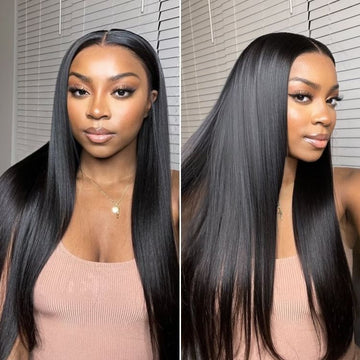 PreMax Wigs - Flexi-Fit Invisi Drawstring Cap Silky Straight Glueless 13x4 Frontal Lace Human Hair Wig Pre-Cut Lace-08