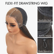 Drawstring cap details of Lace front wig - breathable Mesh, Anti-slip Silicone, Elastic Drawstring
