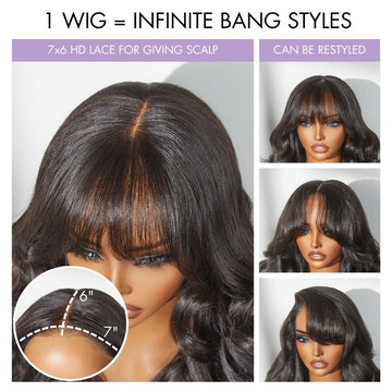 Luvme All-Day Comfort Wig Loose Body Wave Glueless 7x6 Closure HD Lace Human Hair Wig with Bangs Pre-Cut Lace-02