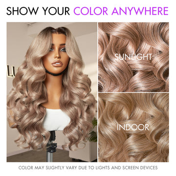 Ash Blonde Loose Body Wave 5x5 Closure Lace Glueless Wig Breathable Cap-29
