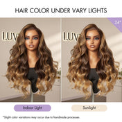 Special Deal | Luvme All-Day Comfort™ Wig 180% Density Sun-Kissed Blonde Ombre Highlight Loose Body Wave Glueless 7x6 Closure HD Lace Wig Pre-Cut Lace-09