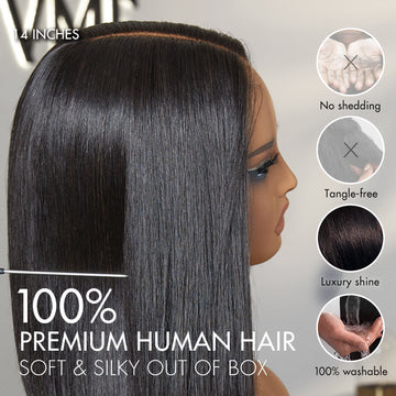 PreMax Wigs - Super Natural Hairline Silky Blunt Cut Bob Glueless 5x5 Closure Lace Wig-06