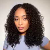 Curtain Bangs Jerry Curly Glueless Y-Shape HD Lace Wig - US Only-03