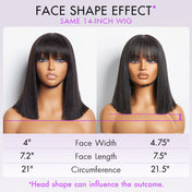 Weekly Special | Put On and Go Realistic Glueless Yaki Straight Bob with Bangs Minimalist Lace Wig 100% Human Hair-07