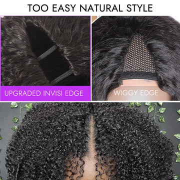 Tiktok Exclusive Deal | Luvme Too Easy Texture™ Wig 180% Density  Kinky Curly / Yaki Straight Glueless V Part Flexi-Fit Drawstring Wig-04