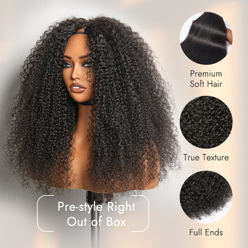 Tiktok Exclusive Deal | Luvme Too Easy Texture™ Wig 180% Density  Kinky Curly / Yaki Straight Glueless V Part Flexi-Fit Drawstring Wig-07
