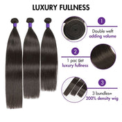 Luvme Too Easy Texture Yaki Straight 100% Virgin Human Hair Bundles 1pc / 3pcs-06