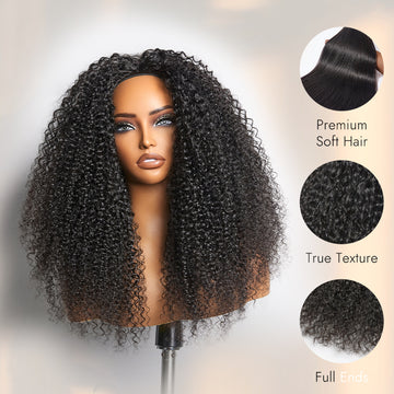 Tiktok Exclusive Deal | Luvme Too Easy Texture™ 3-In-1 Half Wig 180% Density Kinky Curly / Yaki Straight Glueless Flexi-Fit Drawstring Wig-13