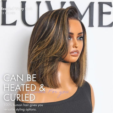 Luvme All-Day Comfort™ Wig Brown Highlight Blunt Cut Bob Glueless Minimalist HD Lace Wig Pre-Cut Lace-22
