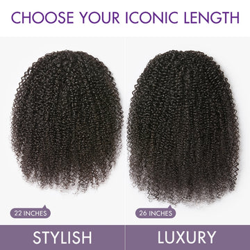 Luvme Too Easy Texture Kinky Curly Flexi-Fit Invisible Drawstring Clip-In Ponytail Extension Human Hair-05