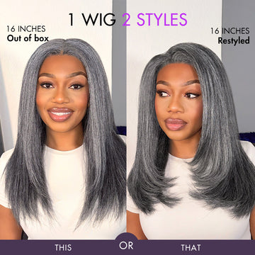 Salt and Pepper Straight Glueless Minimalist HD Lace T Part Grey Wig Pre-Cut Lace-30