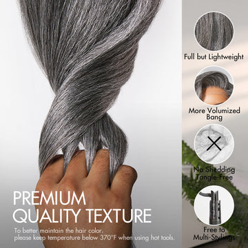 Salt and Pepper Straight Glueless Minimalist HD Lace T Part Grey Wig Pre-Cut Lace-29