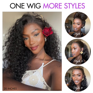 48H Delivery | Water Wave 360 Lace Flexi-Fit Invisi Drawstring Cap Long Wig 100% Human Hair Pre-bleached & Pre-plucked & Pre-Cut Lace -US ONLY-08