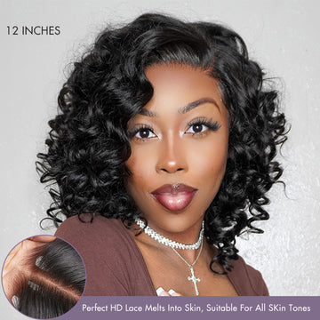 Effortless Elegance Copper Highlight / Natural Black Bouncy Curly Wig Minimalist HD Lace Glueless Wig Pre-Cut Lace-21