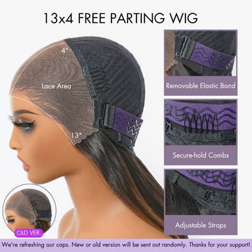 New lace front wig cap with elastic band, secure-hold combs and adjustable straps