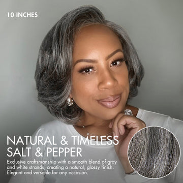 Boss Vibe Salt & Pepper Layered Bob / Body Wave Glueless Pre-Cut Minimalist Lace Grey Wig-14
