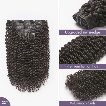 Luvme Too Easy Texture™ Silky Straight / Body Wave / Yaki Straight / Messy Curl / Kinky Curly Invisible Edge Clip in Hair Extensions Human Hair 110g 6pcs with Free Gift-42