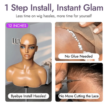 Beginner Friendly Water Wave Minimalist Lace Glueless Short Curly Wig with Bangs-10