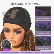 Special Deal | Ash Blonde Highlights Yaki Blunt Cut Bob Wig with Bangs Glueless Minimalist Lace Short Wig Breathable Cap-01