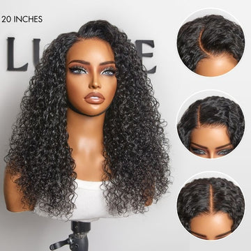 Water Wave Glueless 5x5 Closure Pre-Cut Lace Wet and Wavy Human Hair Wig Breathable Cap-11