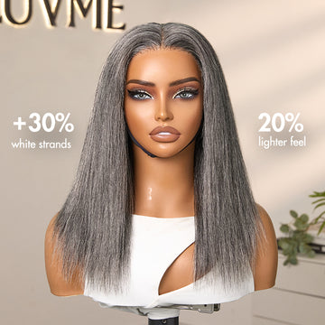 Salt and Pepper Straight Glueless Minimalist HD Lace T Part Grey Wig Pre-Cut Lace-32