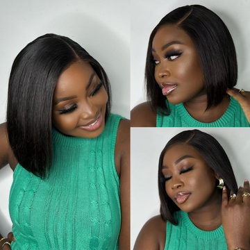 Weekly Special | Ultra Natural Glueless Minimalist HD Lace C Part Bob Wig 100% Human Hair-01