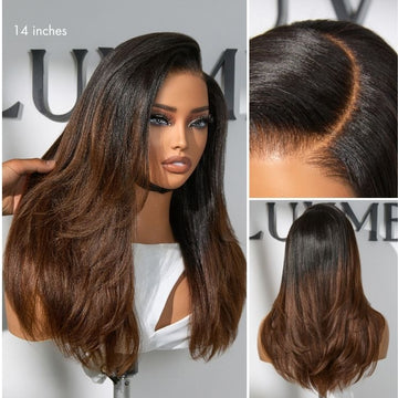 Luvme All-Day Comfort Wig Ombre Brown Layered Yaki Straight Glueless 7x6 Closure HD Lace Human Hair Long Wig Pre-Cut Lace-08