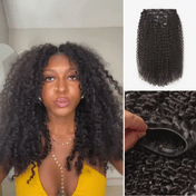 Luvme Too Easy Texture™ Kinky Curly Invisible Edge Clip in Hair Extensions Human Hair 110g 6pcs with Free Gift-18