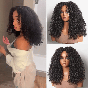 New Customers Only | Luvme Too Easy Texture™ 3-In-1 Half Wig Kinky Curly / Yaki Straight / Messy Burmese Curly Glueless Flexi-Fit Drawstring Wig-19