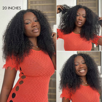 Luvme Too Easy Texture™ Wig Kinky Curly / Yaki Straight Glueless V Part Flexi-Fit Drawstring Wig-32