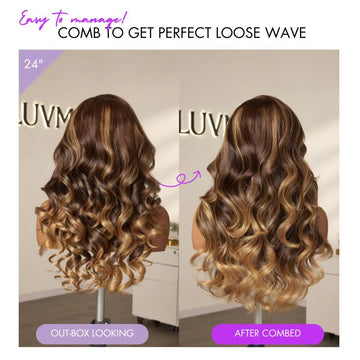 Luvme All-Day Comfort™ Wig Loose Body Wave Glueless 7x6 Closure HD Lace Human Hair Wig with Bangs Pre-Cut Lace-33