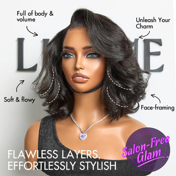 PreMax Loose Body Wave Short Bob Wig Glueless 13x4 Frontal Lace Human Hair Wig Pre-Cut Lace-09