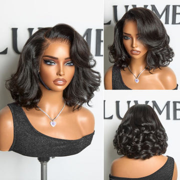 PreMax Loose Body Wave Short Bob Wig Glueless 13x4 Frontal Lace Human Hair Wig Pre-Cut Lace-11