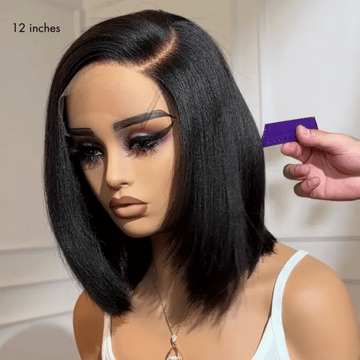 Layered Cut Yaki Straight Left C Part Glueless Minimalist HD Lace Bob Wig Ready to Go-01