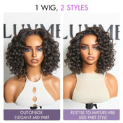 Lightweight & Voluminous Beach Wave Glueless 13x4 Lace Front Short Wig for Summer Pre-Cut Lace-04