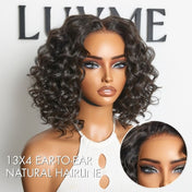 Lightweight & Voluminous Beach Wave Glueless 13x4 Lace Front Short Wig for Summer Pre-Cut Lace-02