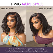Retro 90s Flip Ends Bob Cut Wig Glueless 13x4 Frontal Lace Human Hair Wig-05