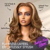 PreMax Blonde Highlight Layered Body Wave Glueless 13x4 Frontal Lace Long Wig Human Hair Pre-Cut Lace-05