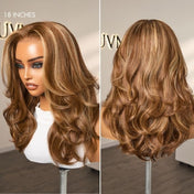 PreMax Blonde Highlight Layered Body Wave Glueless 13x4 Frontal Lace Long Wig Human Hair Pre-Cut Lace-09