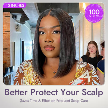 Glueless 4x4 Closure Undetectable HD Lace Bob Wig 100% Human Hair | Pre-bleached Knots-09
