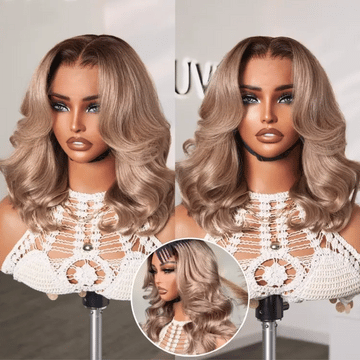 Ash Blonde Loose Body Wave 5x5 Closure Lace Glueless Wig Breathable Cap-32